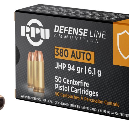 PPU PPD380A Defense  380ACP 94gr Jacketed Hollow Point 50 Per Box/20 Case