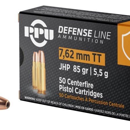 PPU PPD7T Defense  7.62x25mmTokarev 85gr Jacketed Hollow Point 50 Per Box/10 Case