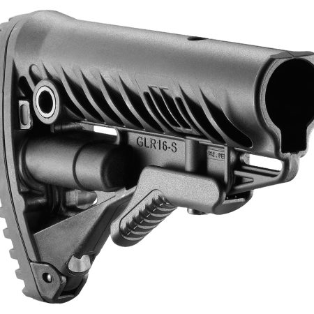 FAB Defense FXGLR16B GLR-16  Buttstock for AR-15/ M16/ M4 Fixed Storage Compartment & Anti-Rattle Mechanism Black Polymer