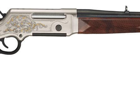 Henry H014D243 Long Ranger Deluxe Full Size 243 Win 4+1 20" Blued Steel Barrel, Engraved Nickel-Plated w/24K Gold Inlay Steel Receiver, American Walnut Stock Right Hand