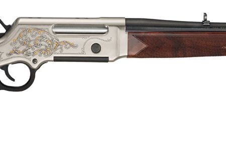Henry H014D308 Long Ranger Deluxe Full Size 308 Win 4+1 20" Blued Steel Barrel, Engraved Nickel-Plated w/24K Gold Inlay Steel Receiver, American Walnut Stock Right Hand