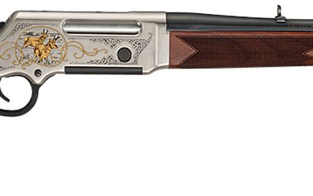 Henry H014WL243 Long Ranger Wildlife Full Size 243 Win 4+1 20" Blued Steel Barrel, Engraved Nickel-Plated w/24K Gold Inlay Steel Receiver, American Walnut Stock Right Hand
