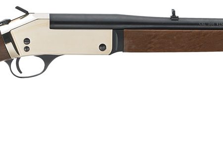 Henry H015B357 Single Shot  38 Special or 357 Mag Caliber with 1rd Capacity, 22" Blued Barrel, Polished Brass Metal Finish & American Walnut Stock, Right Hand (Full Size)