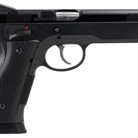 CZ-USA 91731 A01-LD Full Size Frame 9mm Luger 19+1 4.93" Black Match Grade Bull Barrel, Blued Serrated Steel Slide, Blued Steel Frame w/Beavertail, Black Checkered Polymer Grip