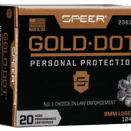 Speer 23617GD Gold Dot Personal Protection 9mmLuger+P 124gr Hollow Point 20 Per Box/10 Case