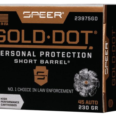 Speer 23975GD Gold Dot Personal Protection Short Barrel 45ACP 230gr Hollow Point 20 Per Box/10 Case