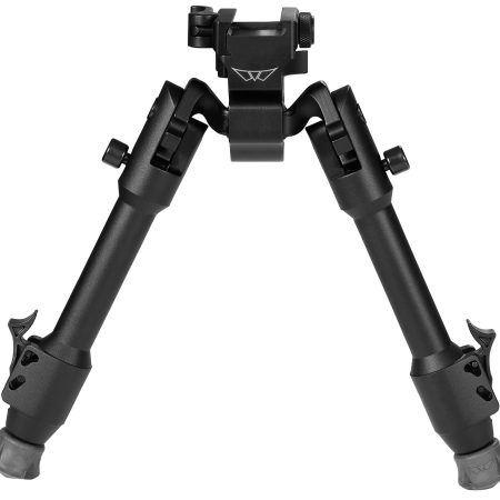 Warne 7901M Skyline Precision Bipod  made of Matte Black Aluminum with Picatinny Rail Attachment Type, Rapid Leg Deployment, 22 Degree Cant, 44 Degree Pan & 6.90-9.10" Vertical Adjustment
