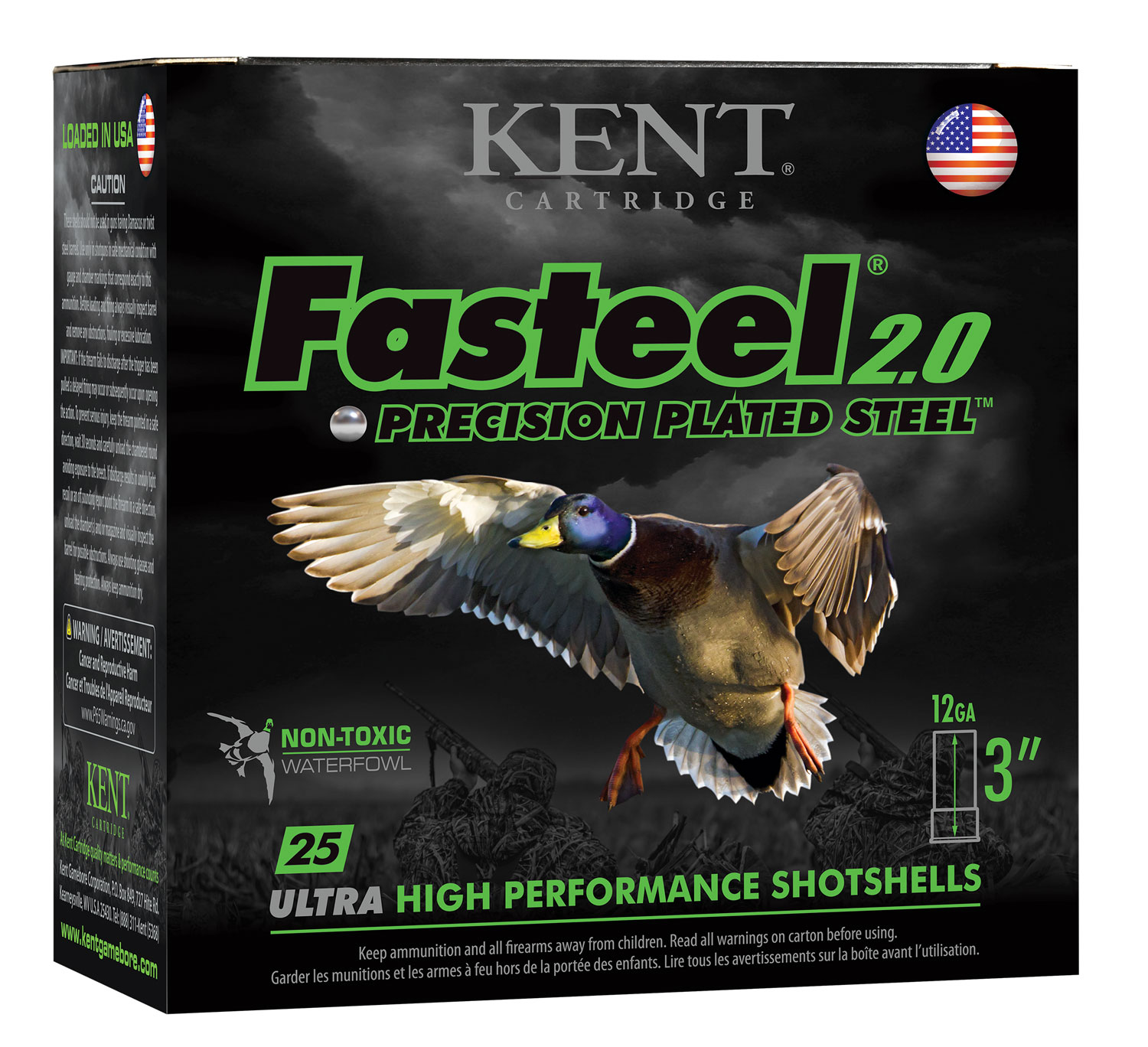 Kent Cartridge K123FS324 Fasteel 2.0 12 Gauge 3" 1 1/8 oz 4 Shot 25 Per Box/ 10 Case