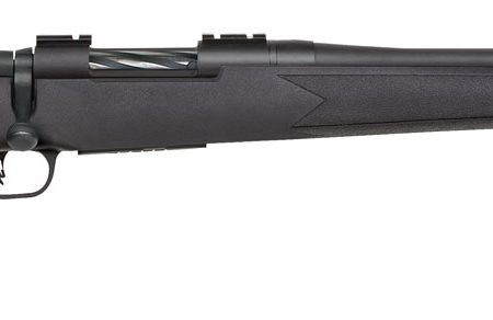 Mossberg 28013 Patriot Full Size 450 Bushmaster 4+1 20" Matte Blued Fluted Threaded Barrel, Drilled & Tapped Matte Blued Stainless Steel Receiver, Black Fixed Synthetic Stock, Right Hand