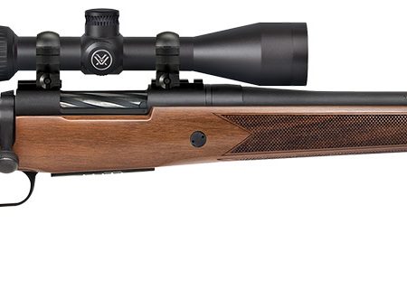 Mossberg 28028 Patriot  6.5 Creedmoor Caliber with 5+1 Capacity, 22" Fluted Barrel, Matte Blued Metal Finish & Walnut Stock Right Hand (Full Size) Includes Vortex Crossfire II 3-9x40mm Scope