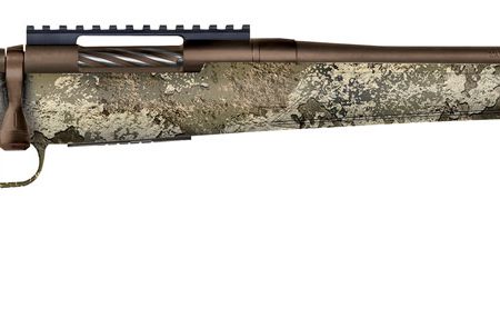 Mossberg 28046 Patriot Predator 6.5 Creedmoor Caliber with 5+1 Capacity, 22" Threaded/Fluted Barrel, Patriot Brown Cerakote Metal Finish & TrueTimber Strata Synthetic Stock Right Hand (Full Size)