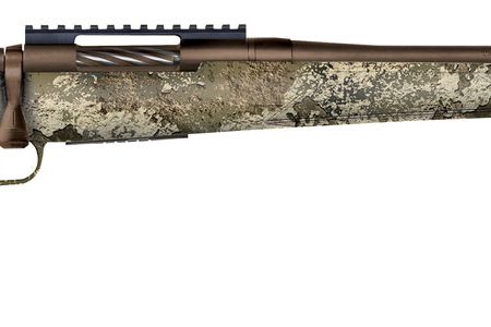 Mossberg 28074 Patriot Predator 22-250 Rem Caliber with 5+1 Capacity, 22" Threaded/Fluted Barrel, Patriot Brown Cerakote Metal Finish & TrueTimber Strata Synthetic Stock Right Hand (Full Size)