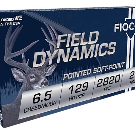 Fiocchi 65CMB Field Dynamics  6.5Creedmoor 129gr Pointed Soft Point 20 Per Box/10 Case