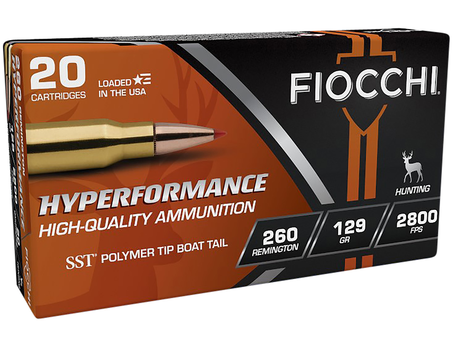Fiocchi 260HSA Hyperformance 260Rem 129gr Super Shock Tip 20 Per Box/10 Case