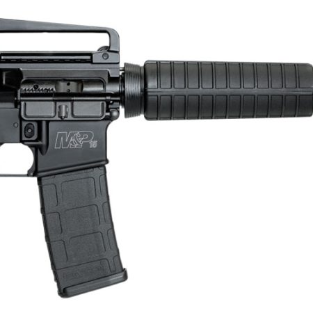 Smith & Wesson LE 311002 M&P15 A 223 Rem/5.56x45mm NATO 30+1 16" Barrel w/Mil-Spec Flash Suppressor, Black Finish, 6 Position Telescopic Buttstock, Polymer Grip, A2 Front/Troy Battle Rear Sight