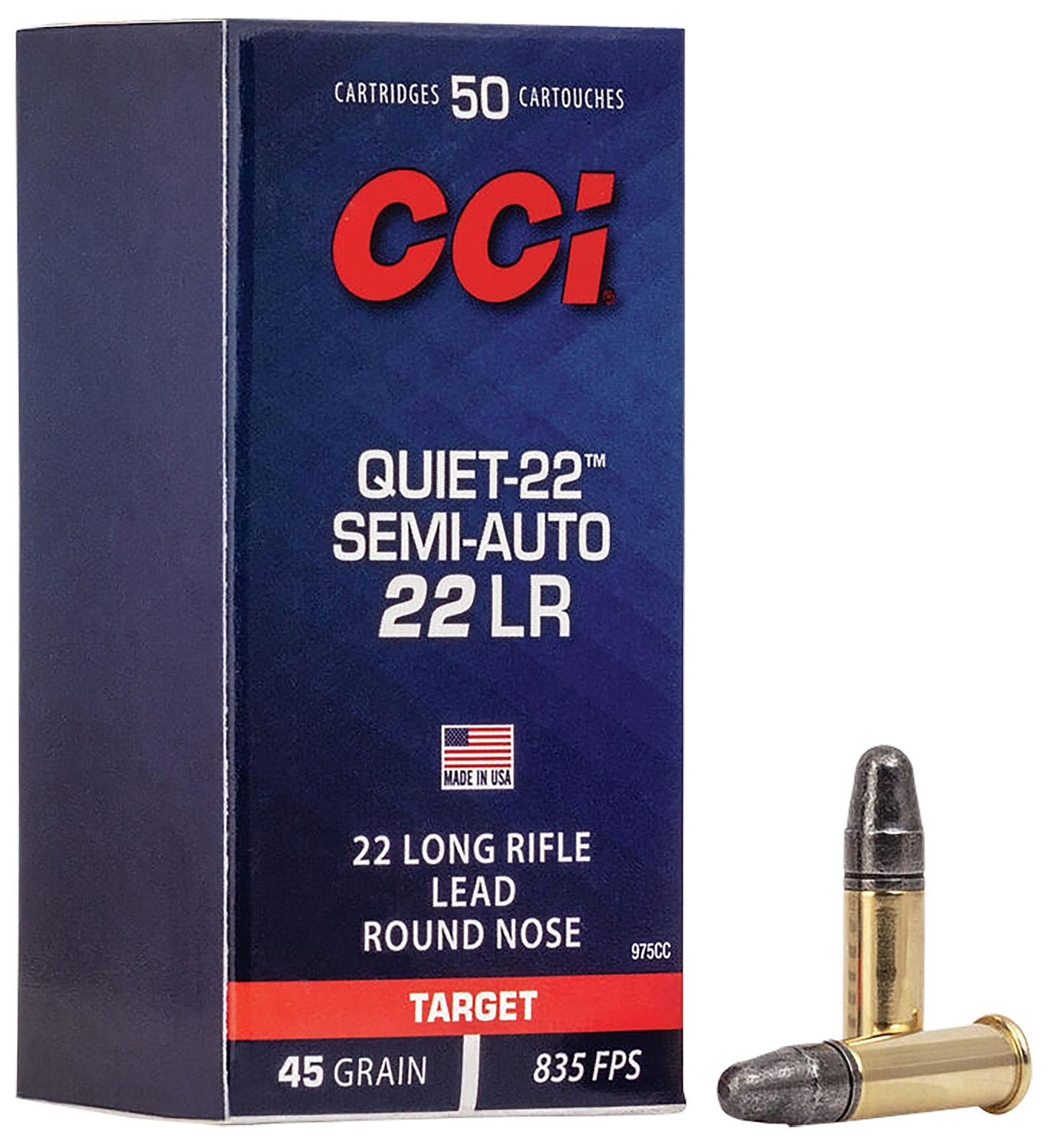 CCI 975CC Quiet-22 22LR 45gr Lead Round Nose 50 Per Box/100 Case