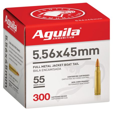 Aguila 1E556126   5.56x45mm NATO 55gr Full Metal Jacket Boat Tail 300 Per Box/4 Case