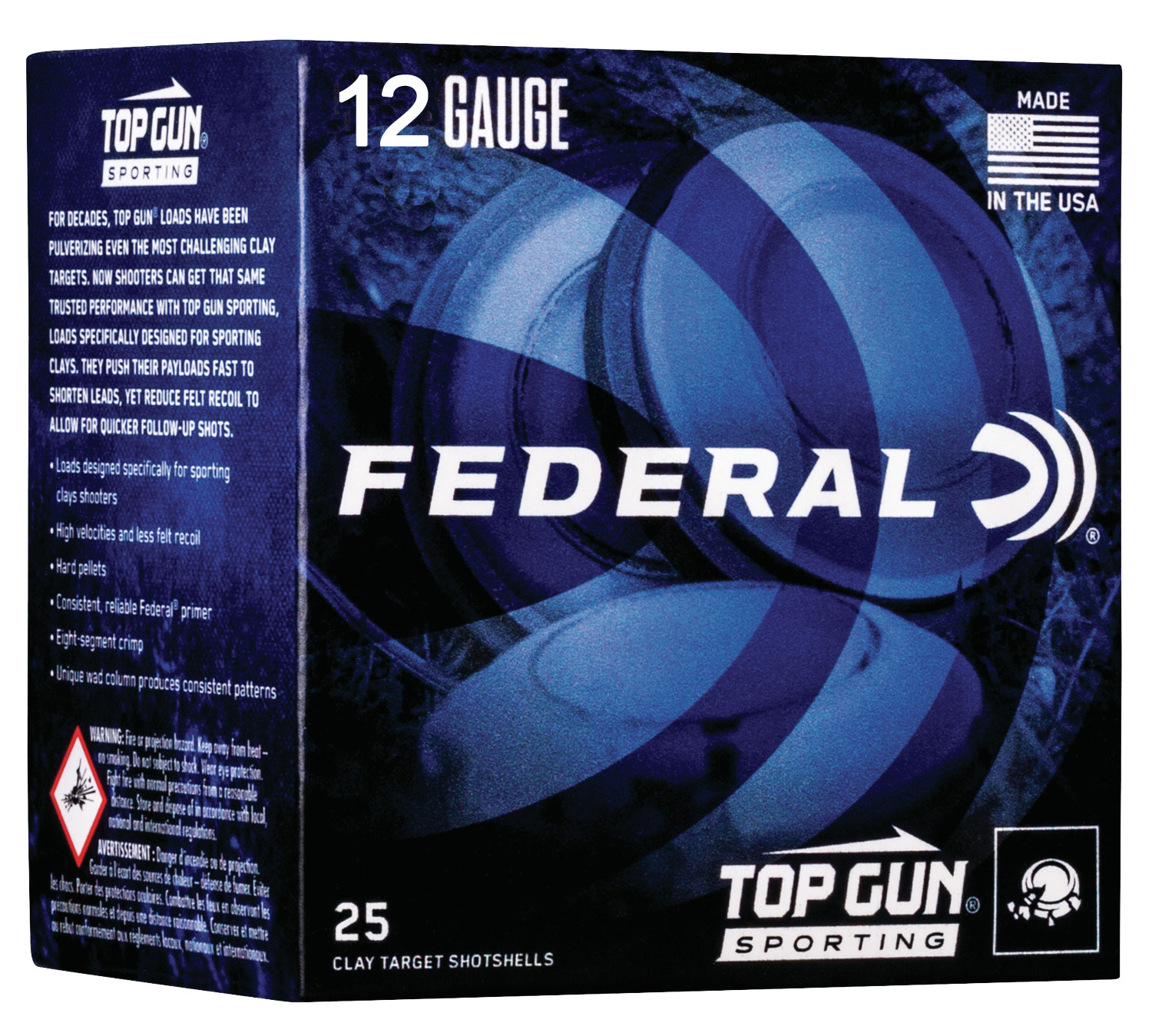 Federal TGS12875 Top Gun 12Gauge 2.75" 1oz 7.5Shot 25 Per Box/10 Case