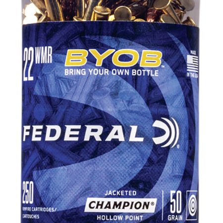 Federal 757BTL250 Champion Training BYOB 22WMR 50gr Jacketed Hollow Point 250 Per Box/8 Case