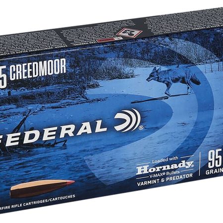 Federal V65CRDVM95 Varmint & Predator 6.5Creedmoor 95gr Hornady V-Max 20 Per Box/10 Case
