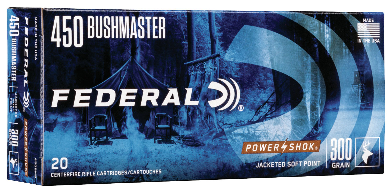 Federal 450BMB Power-Shok 450Bushmaster 300gr Jacketed Soft Point 20 Per Box