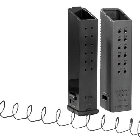 Kriss USA KVAMX2K10BL00 Mag-Ex2 Extension Kit Extended 10mm Auto 33rd Compatible w/Glock 20/40 Gen3-5 15rd Mag Black Polymer