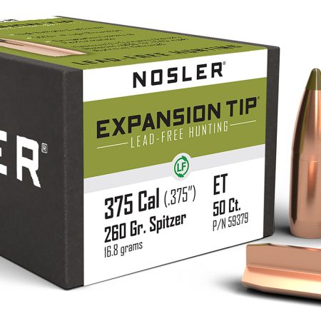 Nosler 59379 E-Tip 375Cal 260gr Spitzer Boat Tail 50/Box