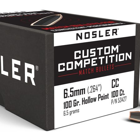 Nosler 53427 Custom Competition 6.5mm 100gr Hollow Point Boat Tail 100/Box