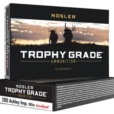 Nosler 60076 Trophy Grade  280Ackley Improved 160gr Nosler AccuBond 20 Per Box/10 Case