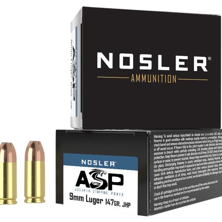 Nosler 51290 Assured Stopping Power Handgun 9mmLuger 147gr Jacketed Hollow Point 20 Per Box/20 Case