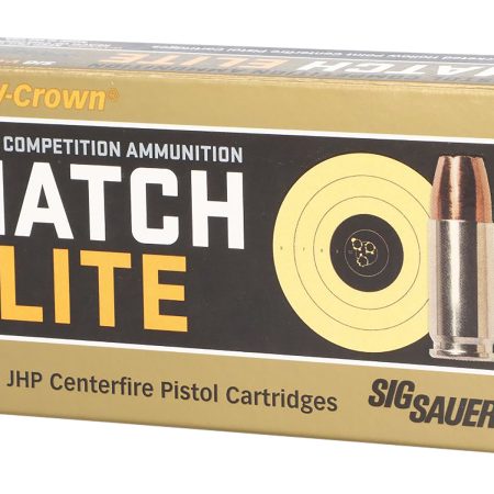 Sig Sauer E9MMA3COMP50 Match Elite Competition 9mmLuger 147gr V-Crown Jacketed Hollow Point 50 Per Box/20 Case