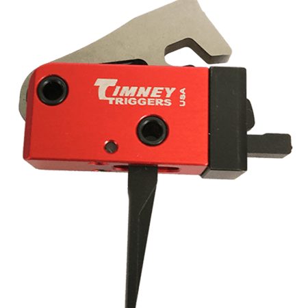 Timney Triggers 682ST PCC Trigger  Two-Stage Straight Trigger with 2 lbs Draw Weight & Black/Red Finish for AR-Platform