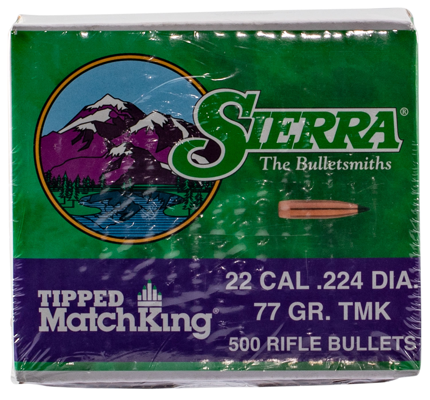 Sierra 7177C Tipped MatchKing 22Cal 77gr Tipped MatchKing 500/Box