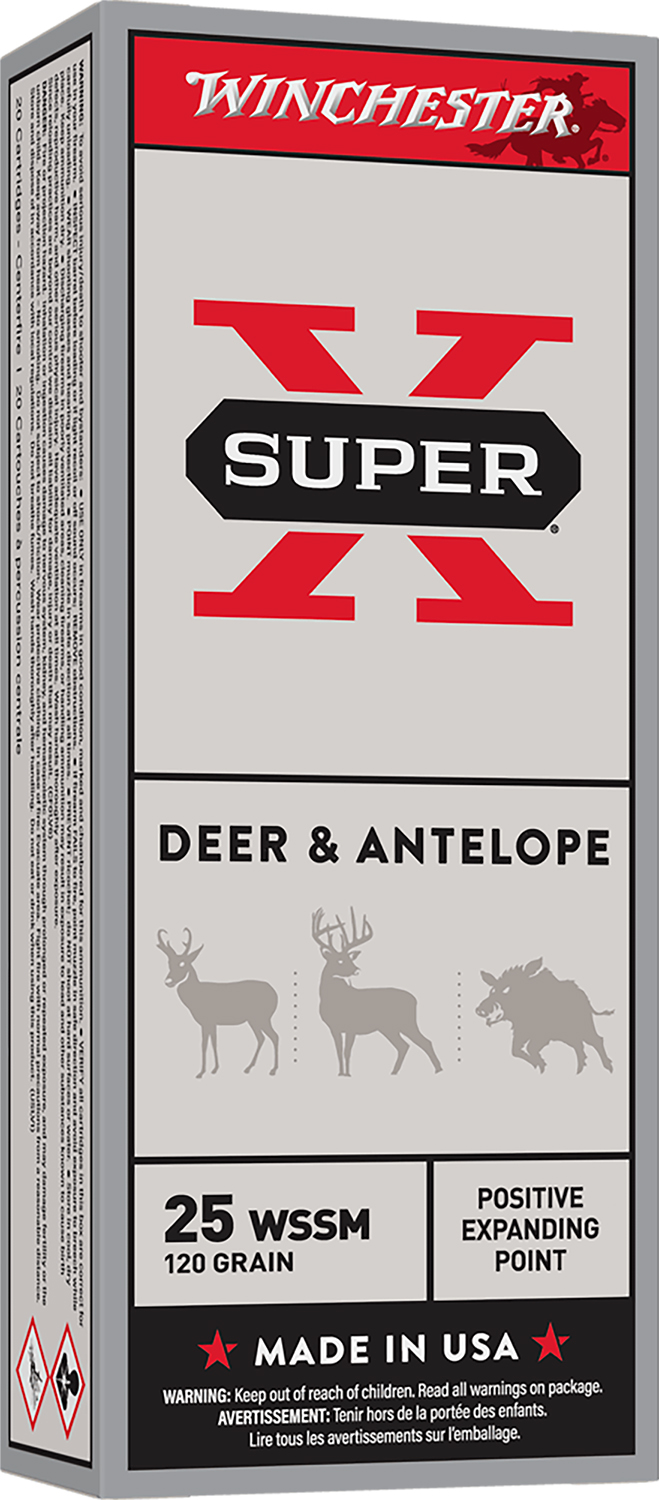 Winchester Ammo X25WSS Super X 25WSSM 120gr Positive Expanding Point 20 Per Box/10 Case