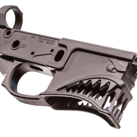 Sharps Bros SBLR01 Hellbreaker Stripped Lower Multi-Caliber Black Anodized Finish 7075-T6 Aluminum Material Compatible w/Mil-Spec AR-15 Internal Parts