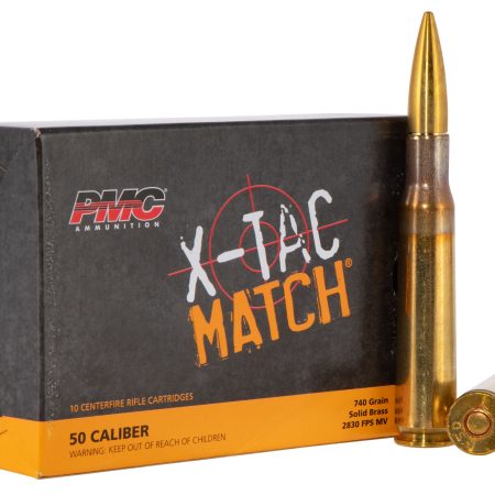 PMC 50XM X-Tac Match  50BMG 740gr Solid Brass 10 Per Box/20 Case