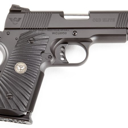 Wilson Combat CQBECP9 CQB Elite Compact Frame 9mm Luger 10+1/9+1 4" Stainless Match Grade Barrel, Black Serrated Carbon Steel Slide, Black Carbon Steel Frame w/Beavertail, Black G10 Starburst Grip