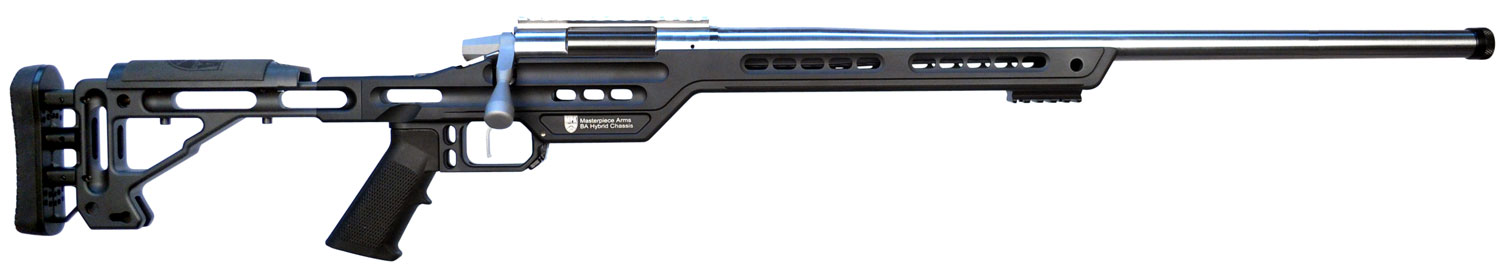 MasterPiece Arms 6CMPMRRHBLKPBA PMR 6mm Creedmoor 10+1 24" Stainless Steel Polished Black Aluminum Black V-Bedded BA Hybrid Chassis Stock Right Hand