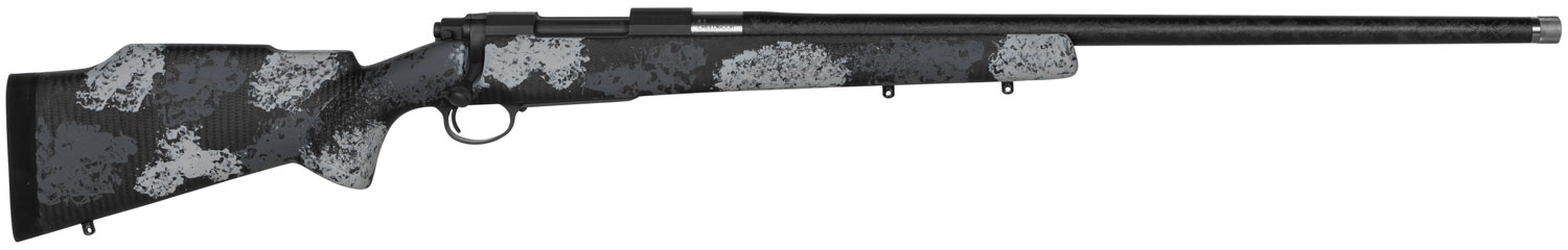 Nosler 44548 M48 Long-Range Carbon 6.5 Creedmoor 4+1 26" Carbon Fiber Wrapped Barrel, Sniper Gray Cerakote Metal Finish, Elite Midnight Camo Manners MCS-T Elite Tac Stock