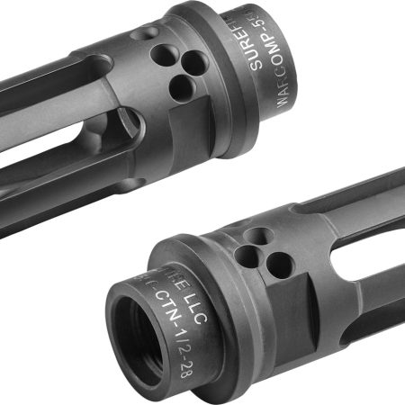 SureFire WARCOMP556CTN1228 Warcomp QD Flash Hider 5.56mm Black DLC Stainless Steel 1/2"x28 Threads 2.40" OAL