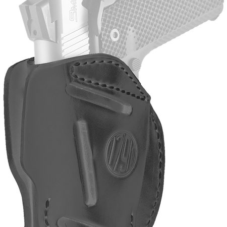 1791 Gunleather 3WH1SBLA 3-Way IWB/OWB Size 01 Stealth Black Leather Belt Loop Fits 1911 3-4" Ambidextrous