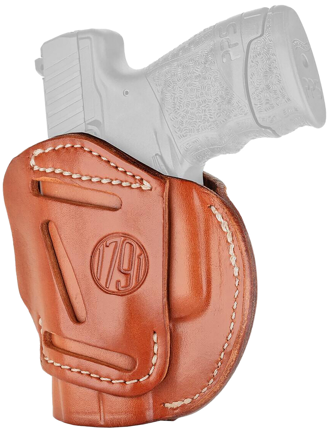 1791 Gunleather 3WH3CBRA 3-Way IWB/OWB Size 03 Classic Brown Leather Belt Loop Compatible w/ Glock 26 Compatible w/ Ruger LC9 Compatible w/ S&W M&P Shield Ambidextrous Hand
