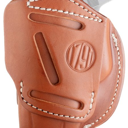 1791 Gunleather 4WH2CBRR 4-Way IWB/OWB Size 02 Classic Brown Leather Belt Clip Compatible w/Ruger LCP/S&W Bodyguard/Glock 42/43/43X Right Hand