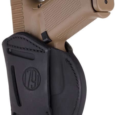 1791 Gunleather 4WH5SBLR 4-Way  IWB/OWB 05 Stealth Black Leather Belt Clip Fits S&W M&P/Springfield XD/Glock 17/HK VP9