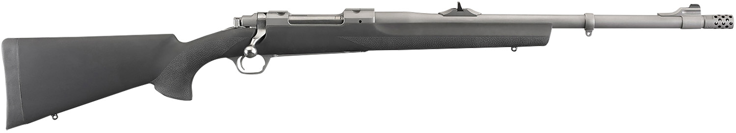 Ruger 57102 Hawkeye Alaskan Full Size 300 Win Mag 3+1 20" Matte Stainless Steel Threaded Barrel, Integral Scope Mounts Stainless Steel Receiver, Black Hogue OverMolded Synthetic Stock