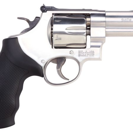 Smith & Wesson 12463 Model 610  N-Frame 10mm Auto/40 S&W 6 Shot 4" Stainless Steel Barrel, Cylinder &  Frame, Black Finger Grooved Grip, Internal Lock Safety, Exposed Hammer