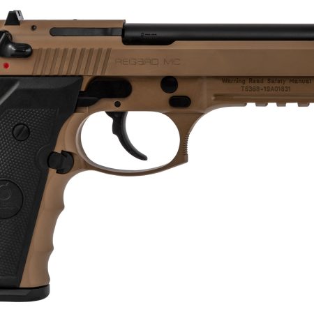 Girsan 390084 Regard MC 9mm Luger Caliber with 4.90" Barrel, 18+1 Capacity, Overall Flat Dark Earth Finish, Aluminum Picatinny Rail Frame, Serrated Steel Slide & Finger Grooved Black Polymer Grip