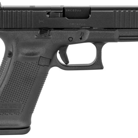 Glock PA455S201MOS G45 Gen5 Compact MOS 9mm Luger 4.02" 10+1 Overall Black Finish with nDLC Steel with Front Serrations & MOS Cuts Slide, Rough Texture Interchangeable Backstraps Grip & Fixed Sights