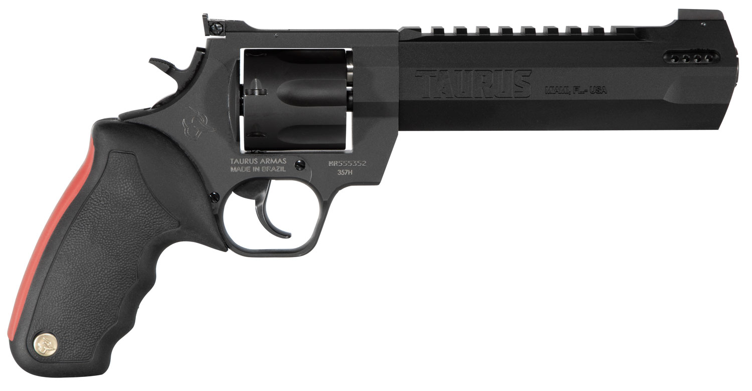 Taurus 2357061RH Raging Hunter 357 Mag 7rd 6.75" Matte Black Oxide Steel Black Rubber with Integrated Red Cushion Insert Grip