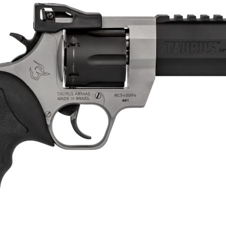 Taurus 2440055RH Raging Hunter 44 Rem Mag 6rd 5.12" Matte Black Oxide Cylinder & Barrel Matte Stainless Steel Frame Black Rubber with Integrated Red Cushion Insert Grip